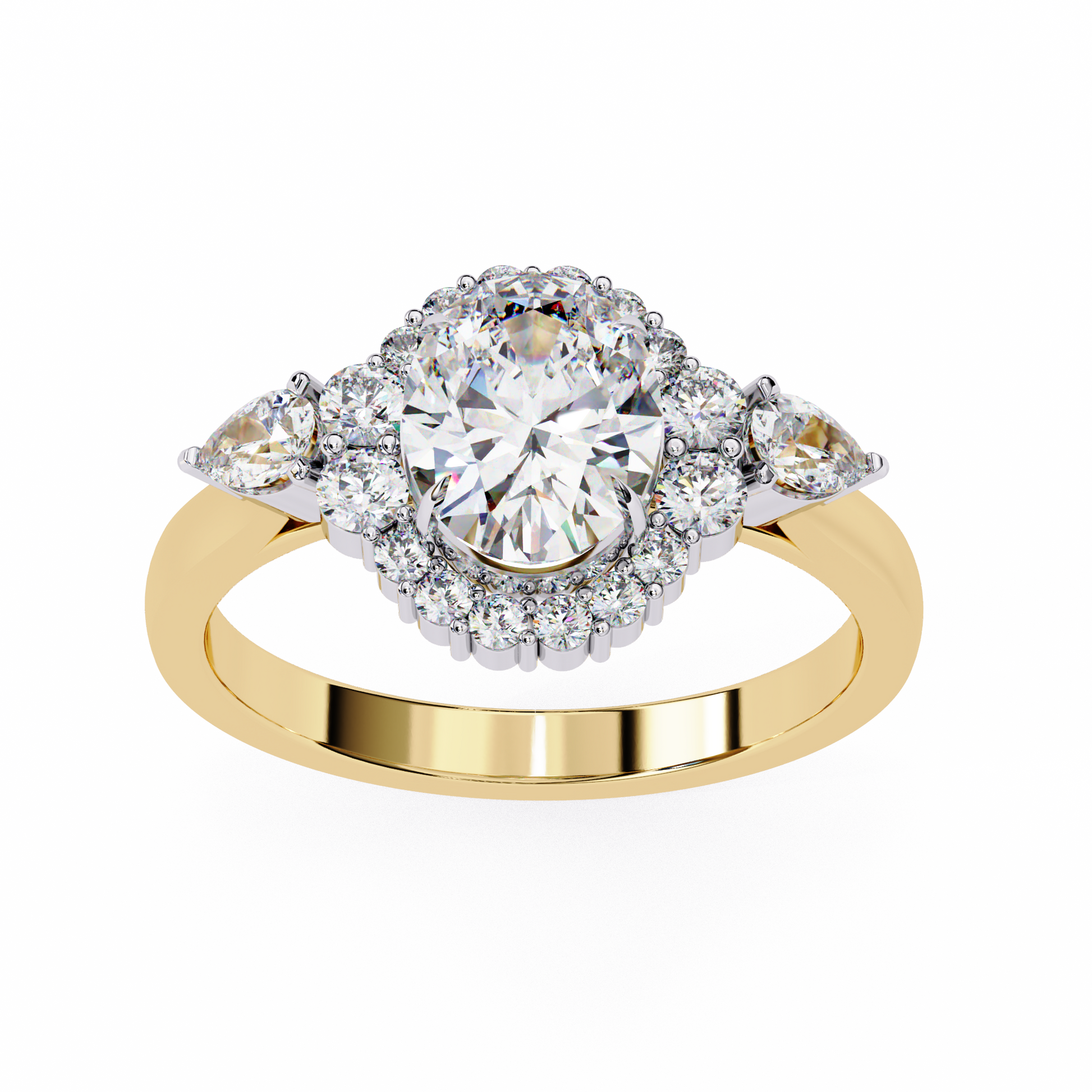 Yellow Gold / Moissanite, Yellow Gold / Lab Grown