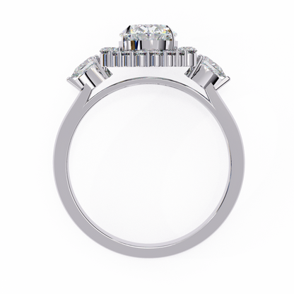 White Gold / Moissanite, White Gold / Lab Grown, 925 Silver / Moissanite, 925 Silver / Lab Grown