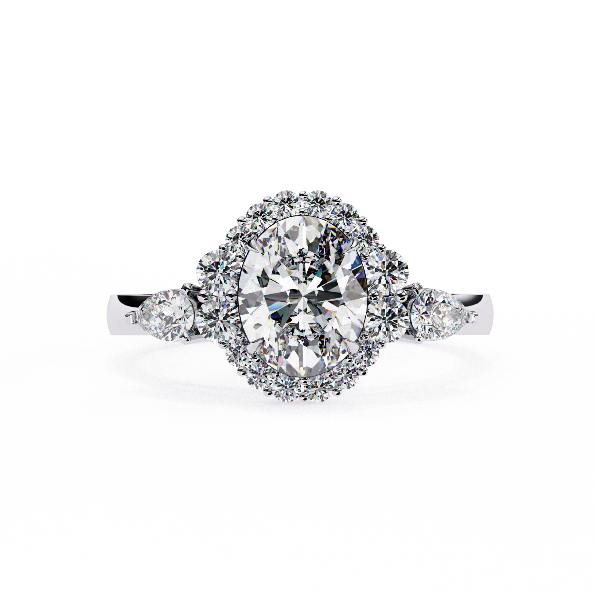 White Gold / Moissanite, White Gold / Lab Grown, 925 Silver / Moissanite, 925 Silver / Lab Grown