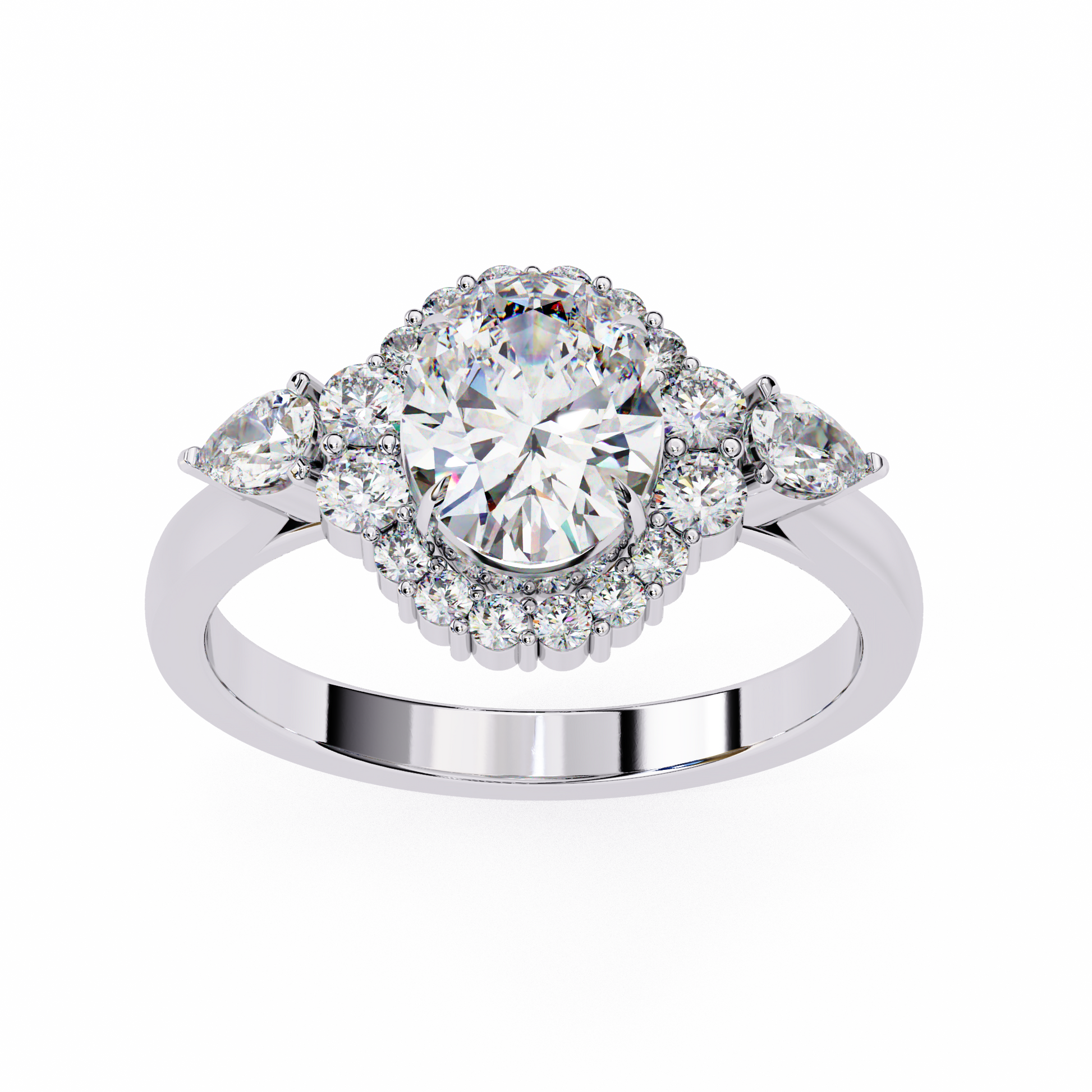 White Gold / Moissanite, White Gold / Lab Grown, 925 Silver / Moissanite, 925 Silver / Lab Grown