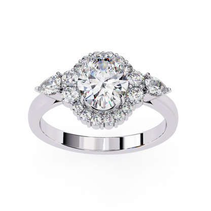 White Gold / Moissanite, White Gold / Lab Grown, 925 Silver / Moissanite, 925 Silver / Lab Grown