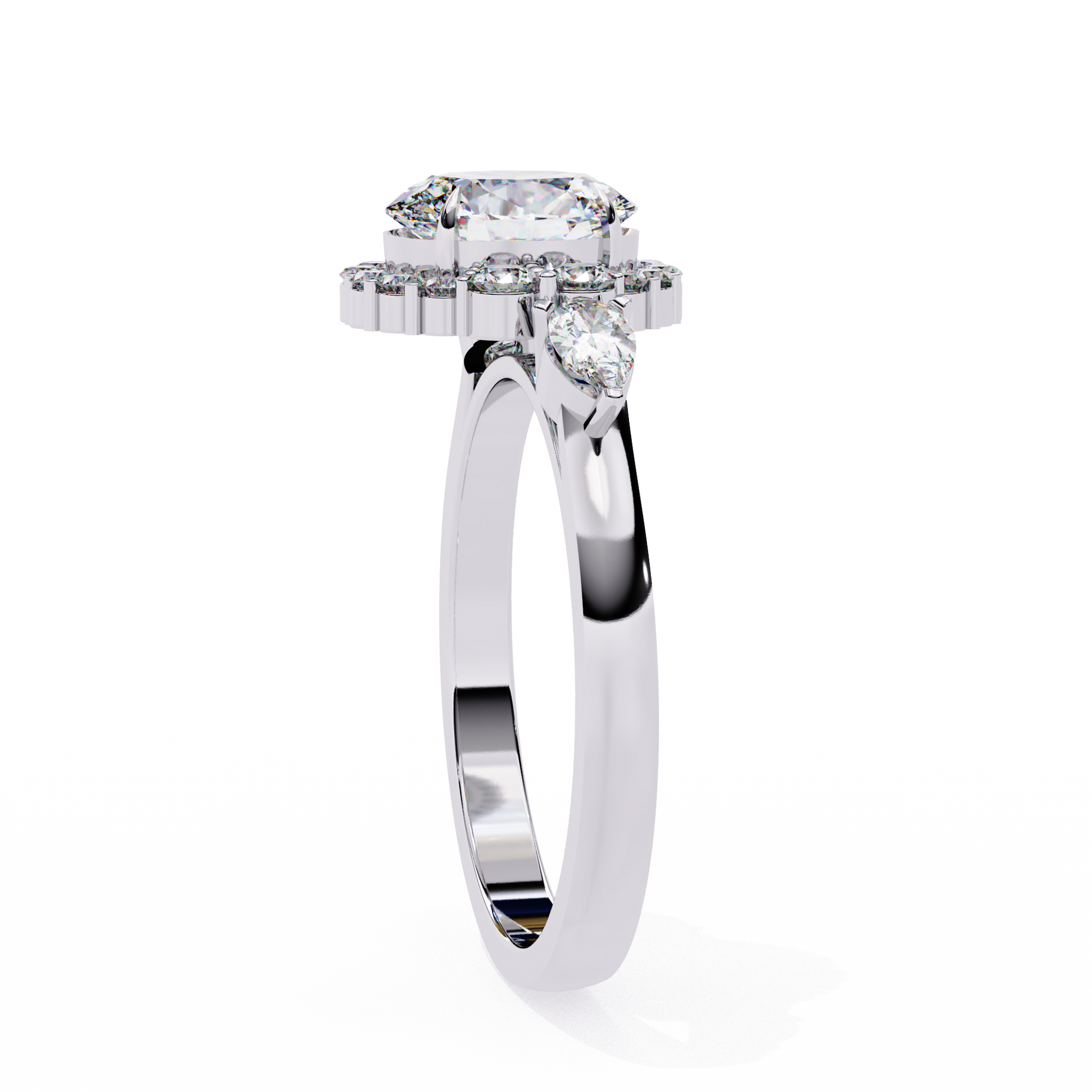 White Gold / Moissanite, White Gold / Lab Grown, 925 Silver / Moissanite, 925 Silver / Lab Grown