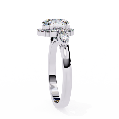 White Gold / Moissanite, White Gold / Lab Grown, 925 Silver / Moissanite, 925 Silver / Lab Grown