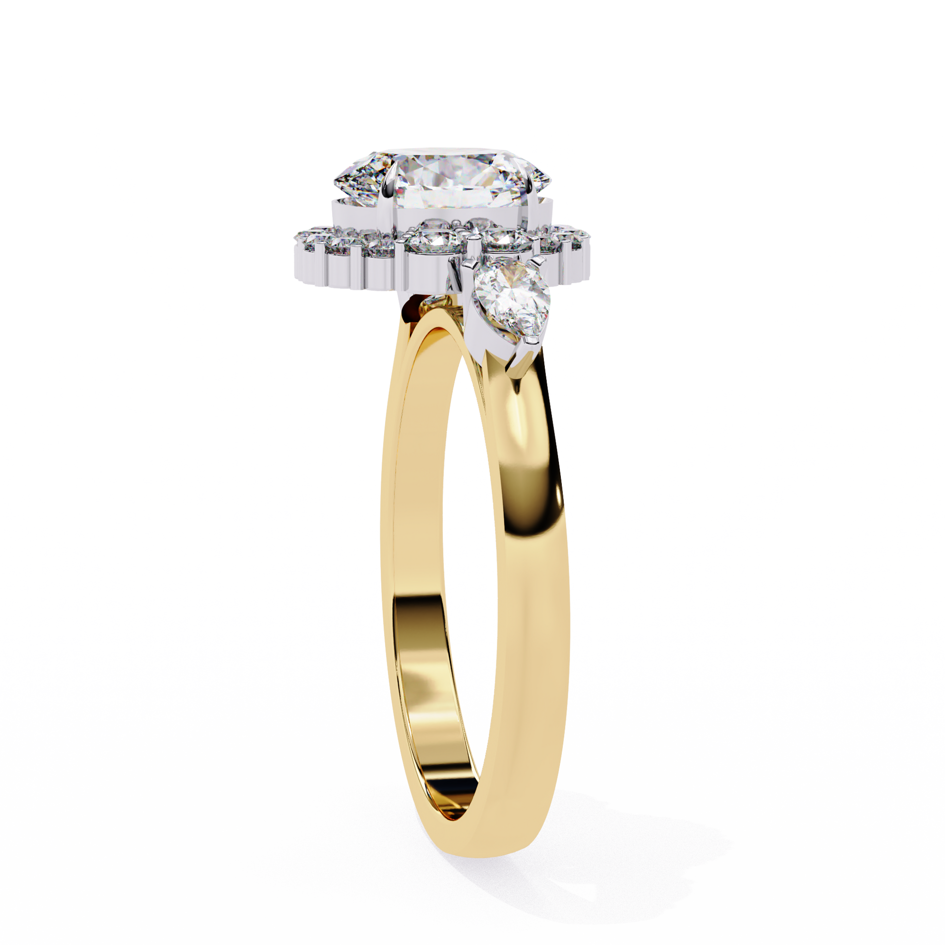 Yellow Gold / Moissanite, Yellow Gold / Lab Grown