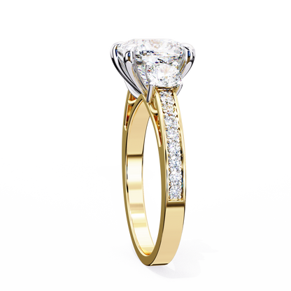 Yellow Gold / Moissanite, Yellow Gold / Lab Grown