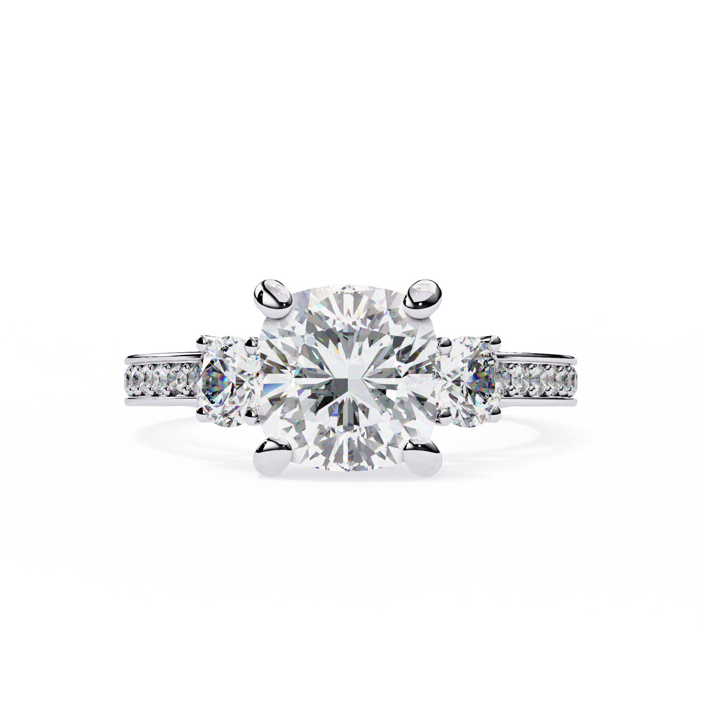 white gold / moissanite, white gold / lab grown