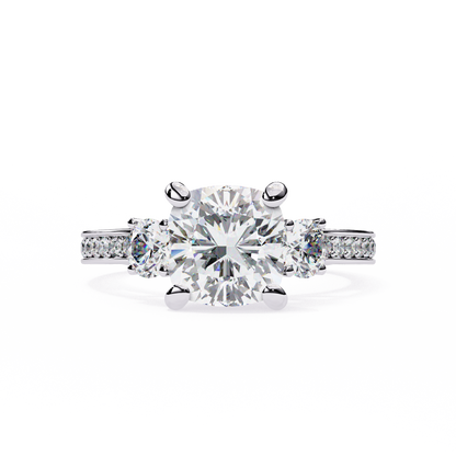 White Gold / Moissanite, White Gold / Lab Grown