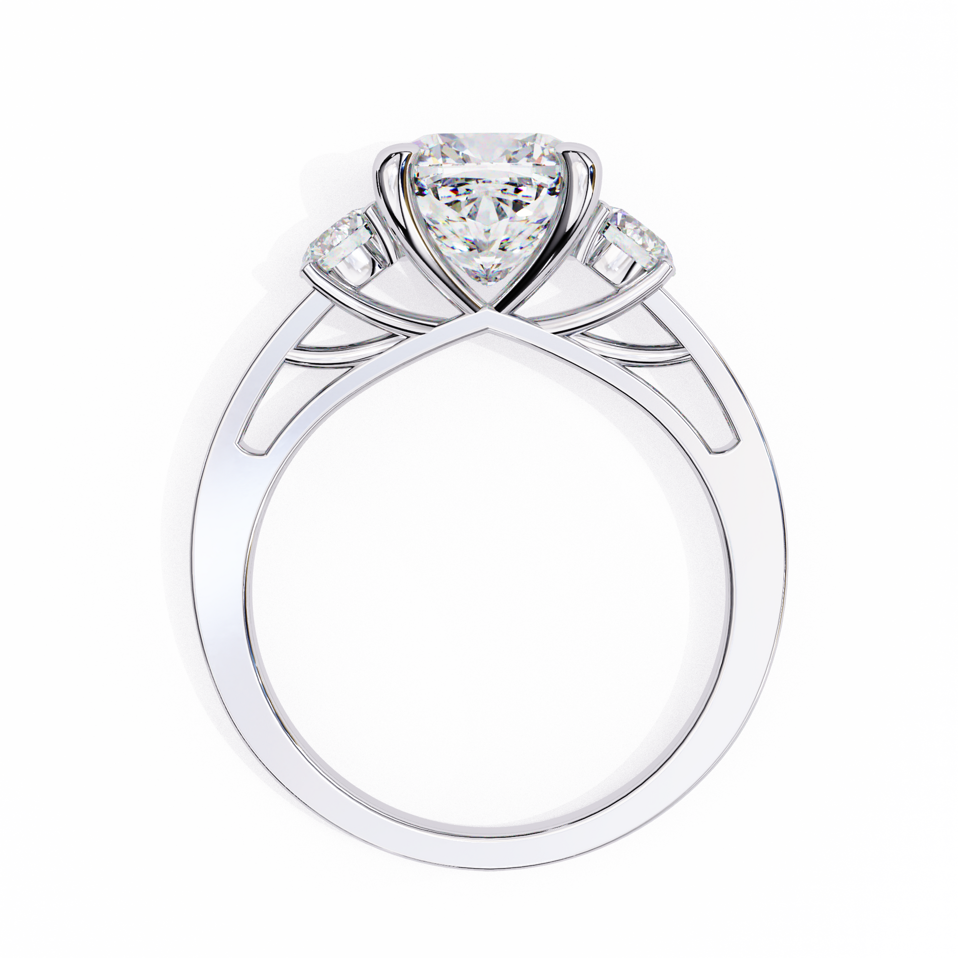 White Gold / Moissanite, White Gold / Lab Grown