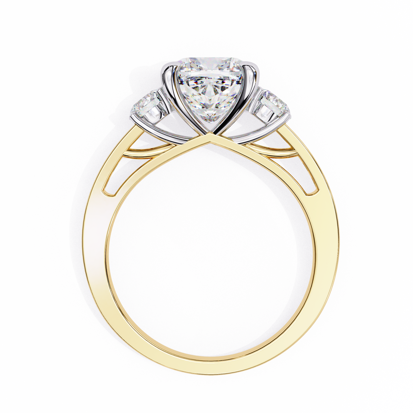 yellow gold / moissanite, yellow gold / lab grown