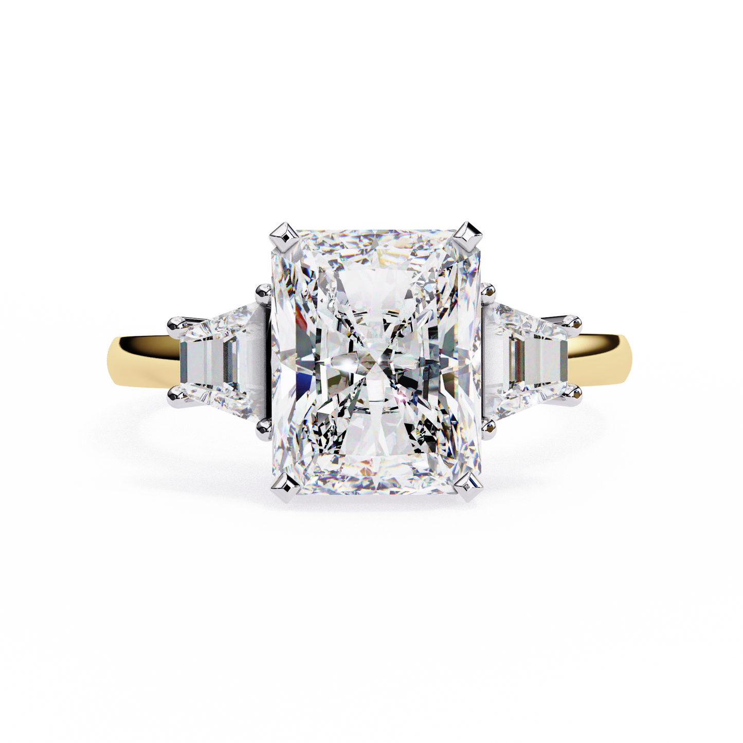 yellow gold / moissanite, yellow gold / lab grown
