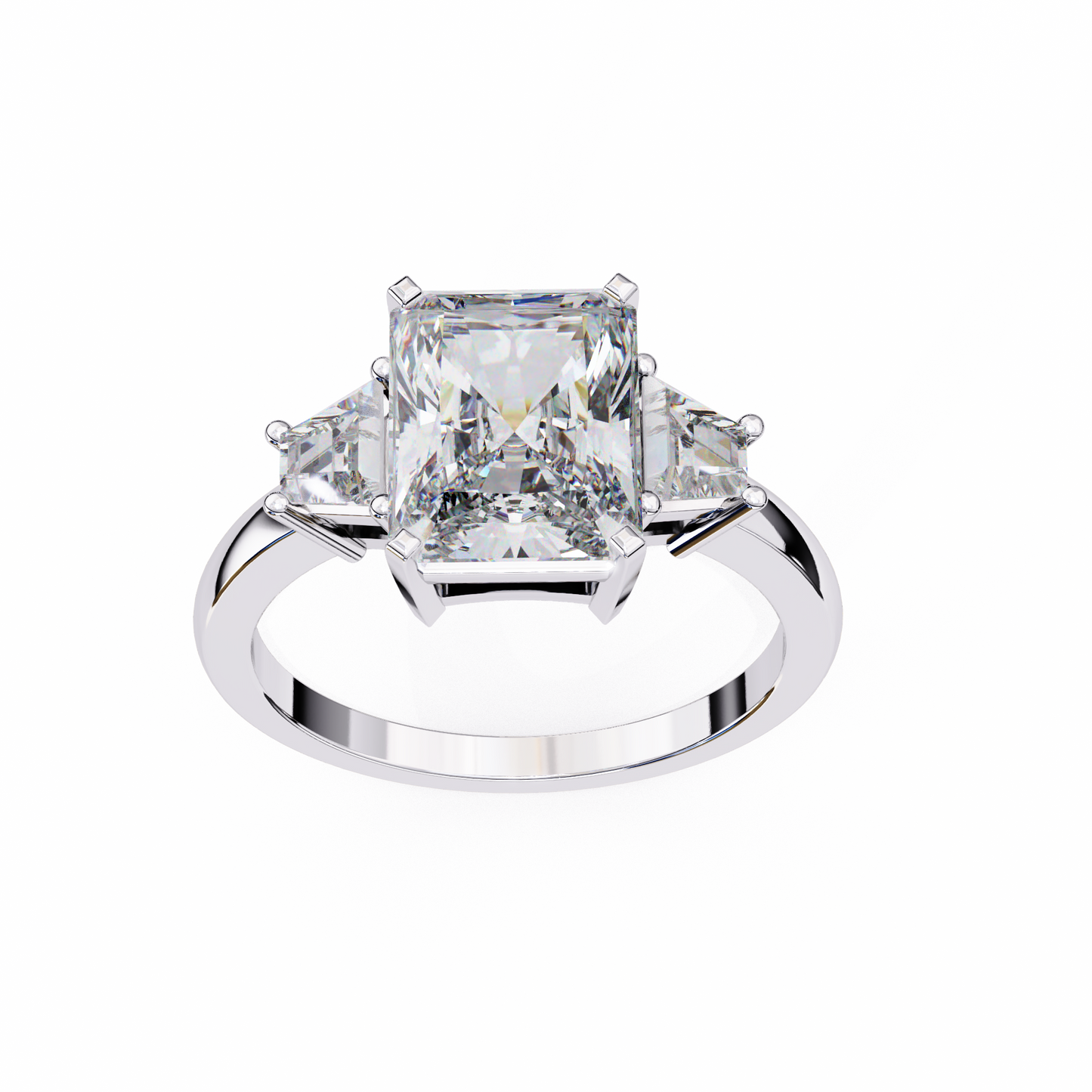white gold / moissanite, white gold / lab grown
