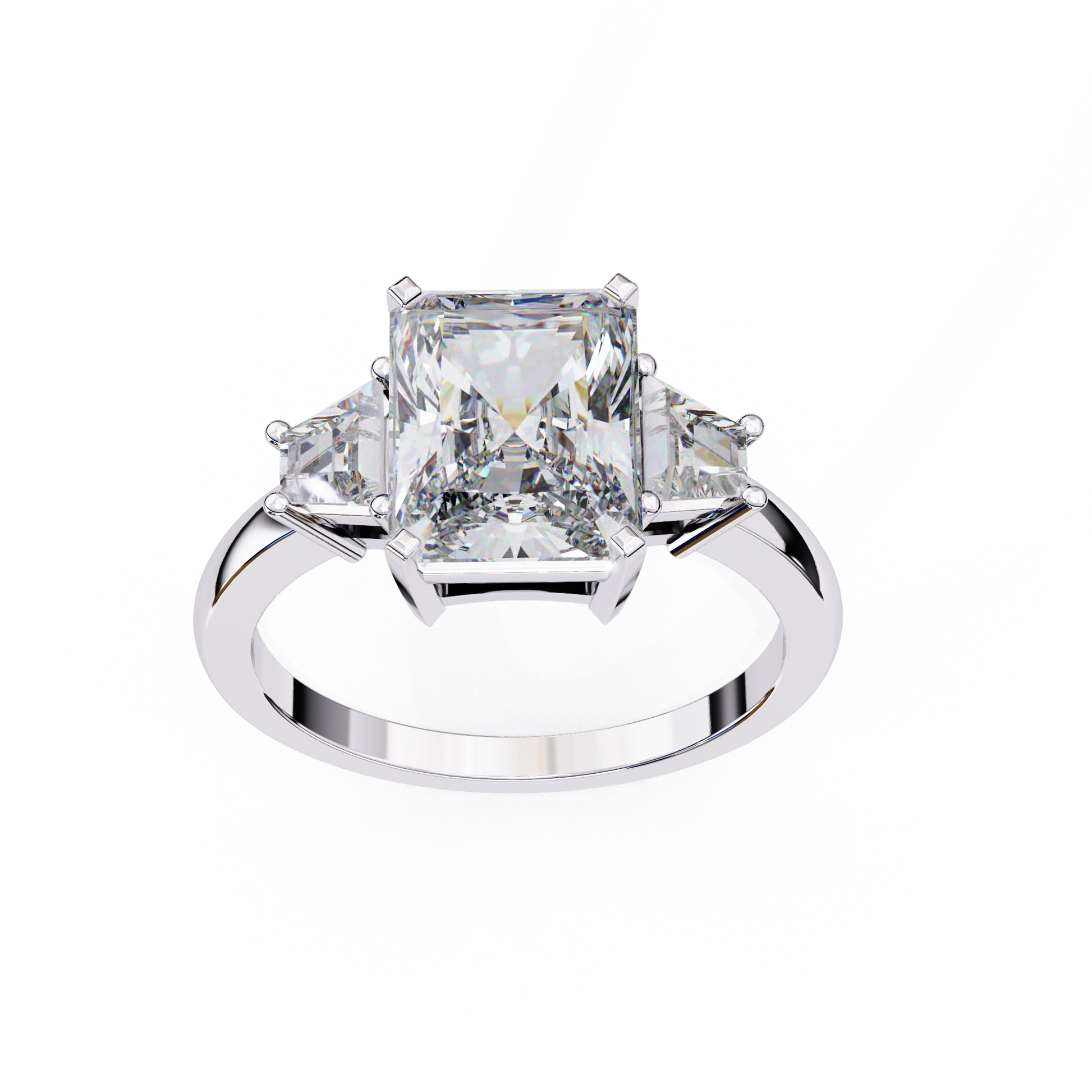 White Gold / Moissanite, White Gold / Lab Grown