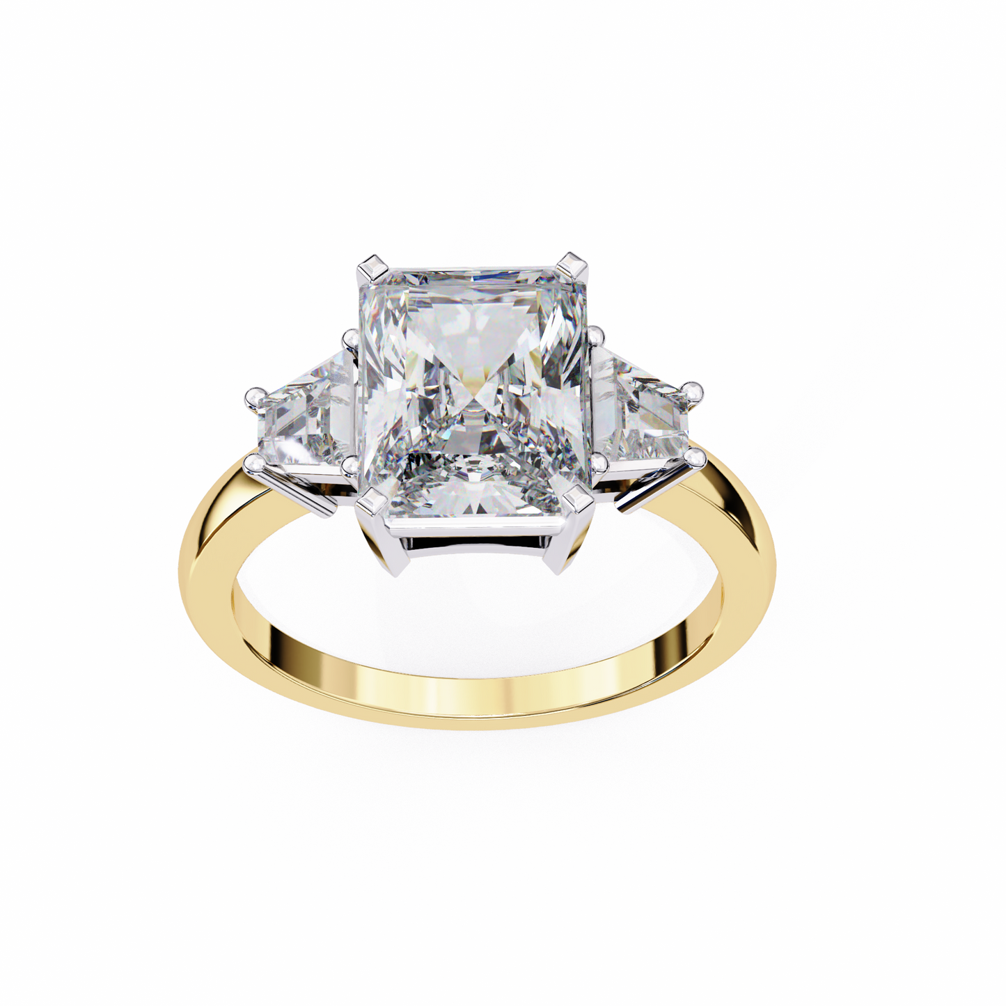 yellow gold / moissanite, yellow gold / lab grown
