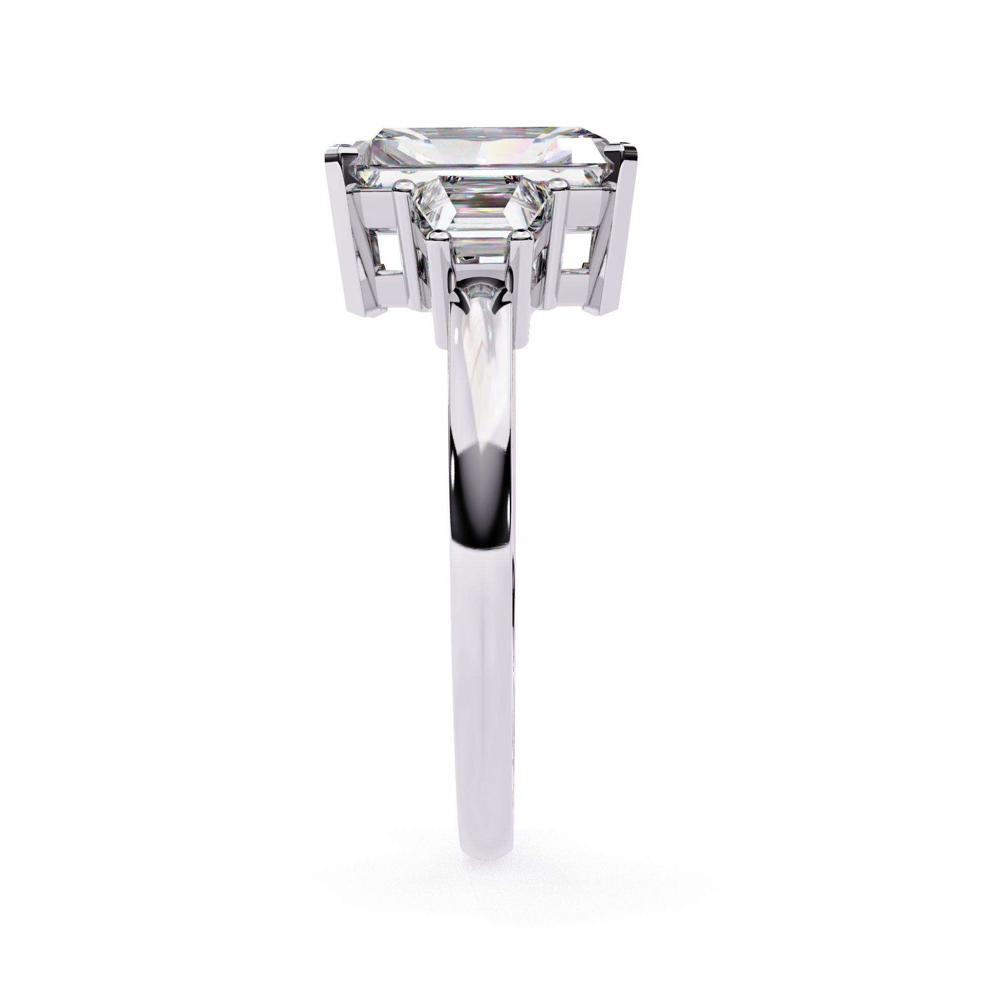 White Gold / Moissanite, White Gold / Lab Grown