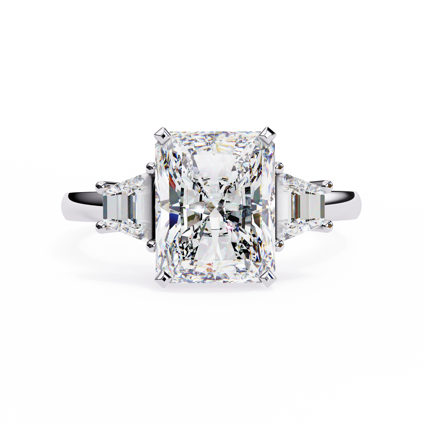 white gold / moissanite, white gold / lab grown