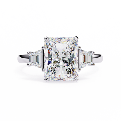 White Gold / Moissanite, White Gold / Lab Grown