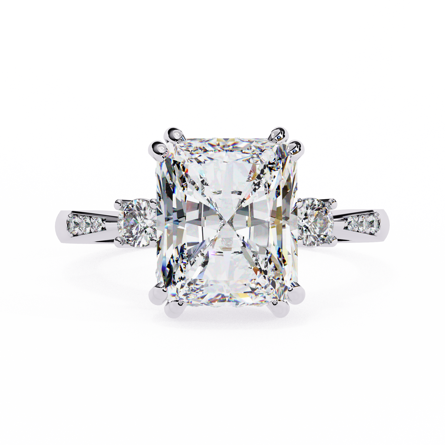 white gold / moissanite, white gold / lab grown