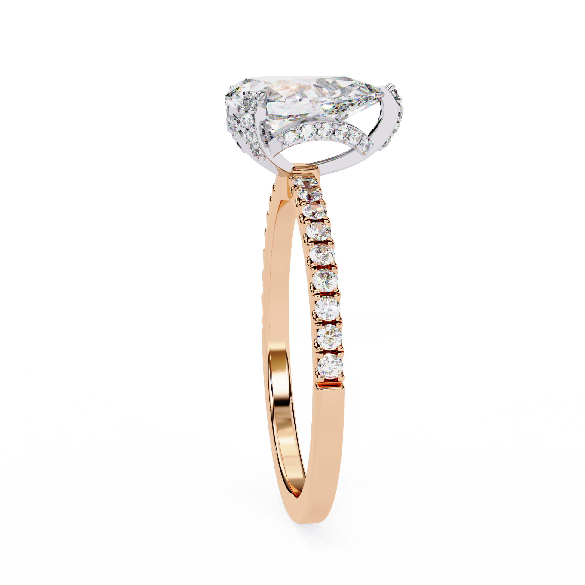 Rose Gold / Moissanite, Rose Gold / Lab Grown