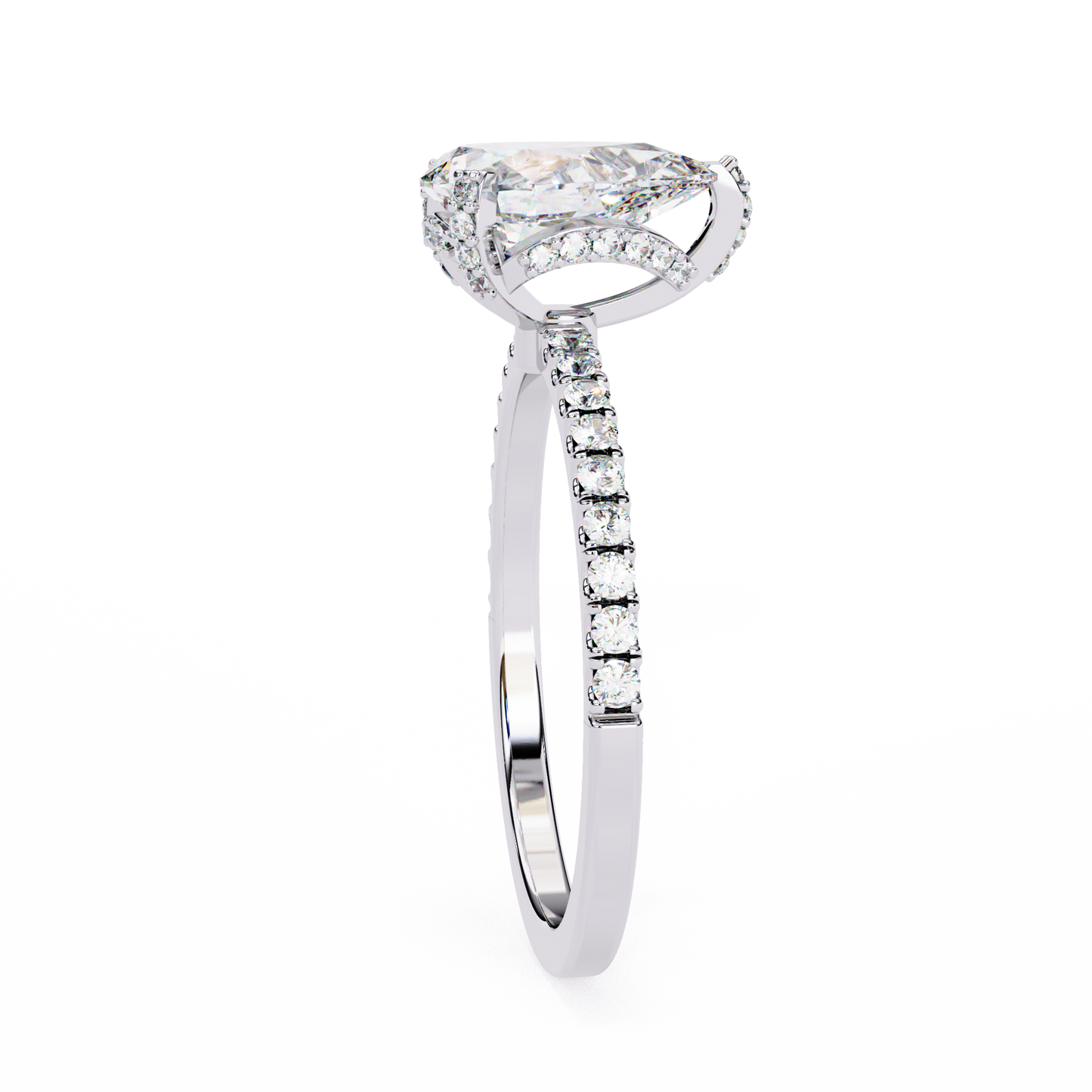 white gold / moissanite, white gold / lab grown, 925 silver / moissanite, 925 silver / lab grown