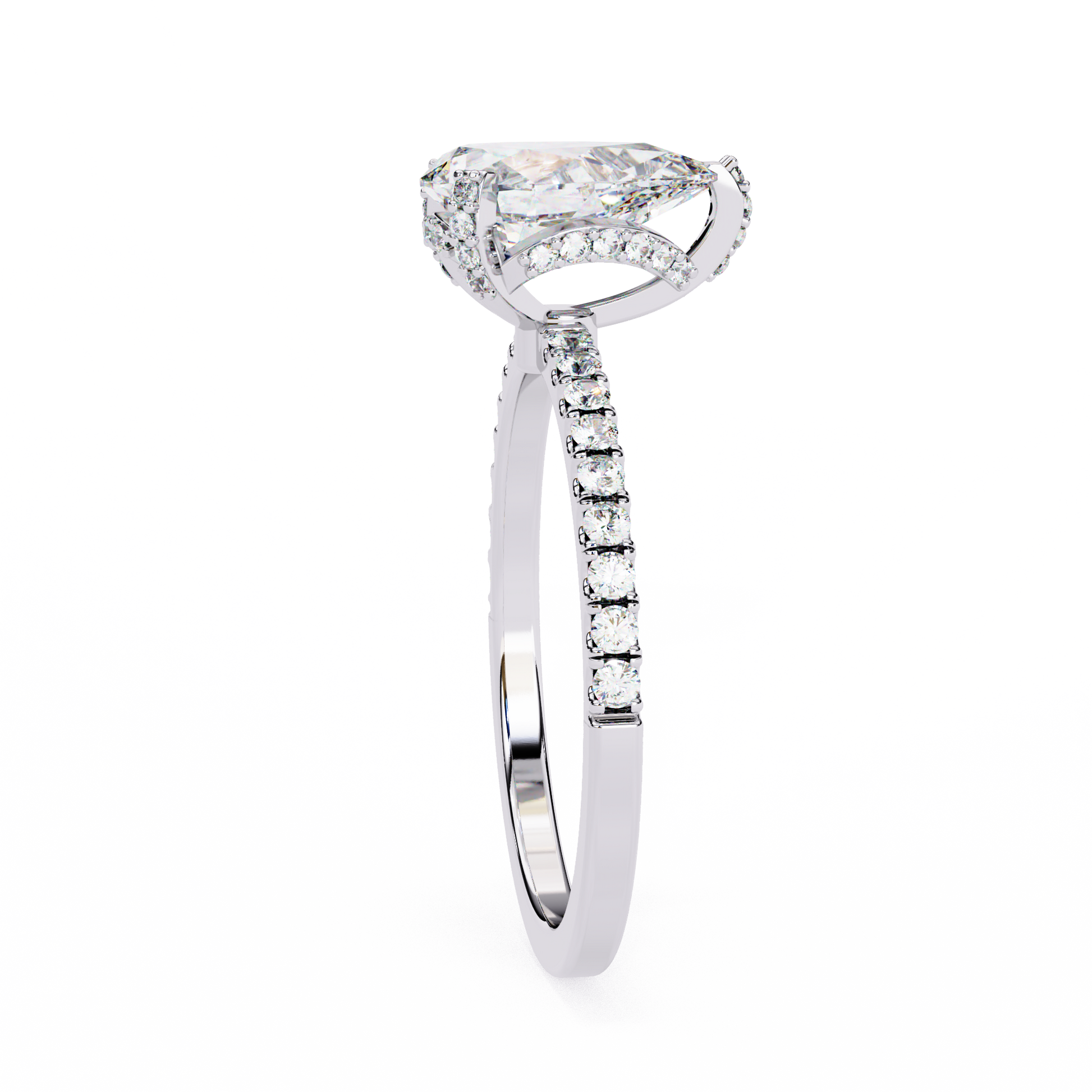 White Gold / Moissanite, White Gold / Lab Grown, 925 Silver / Moissanite, 925 Silver / Lab Grown
