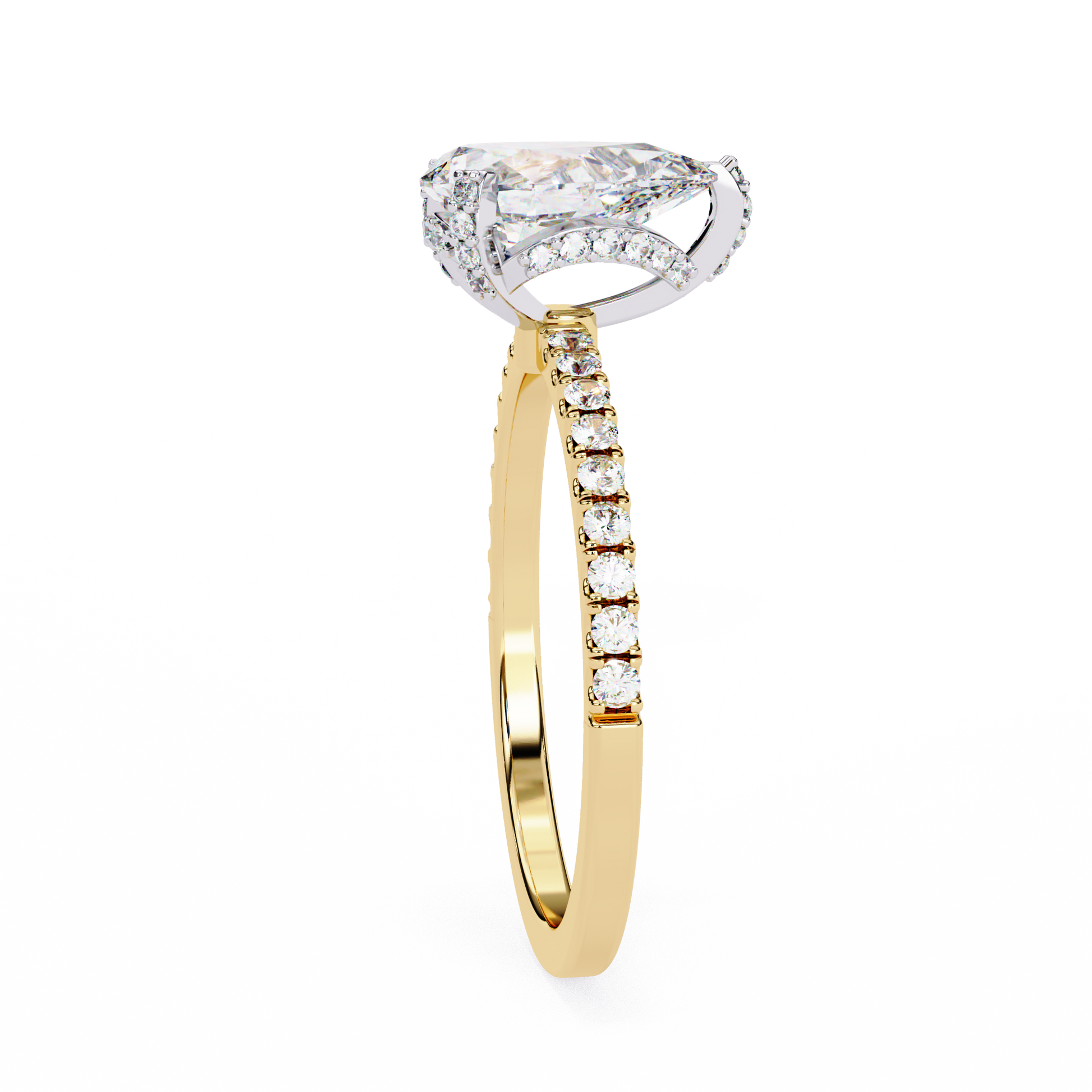 Yellow Gold / Moissanite, Yellow Gold / Lab Grown