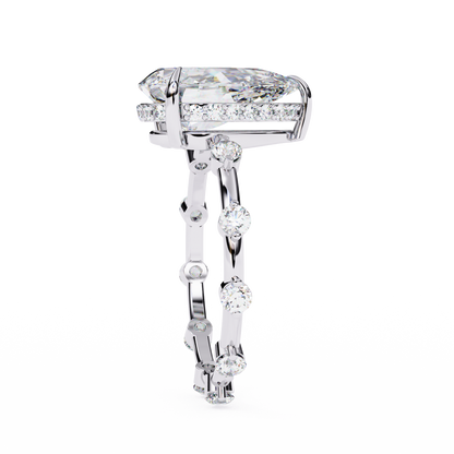 White Gold / Moissanite, White Gold / Lab Grown, 925 Silver / Moissanite, 925 Silver / Lab Grown