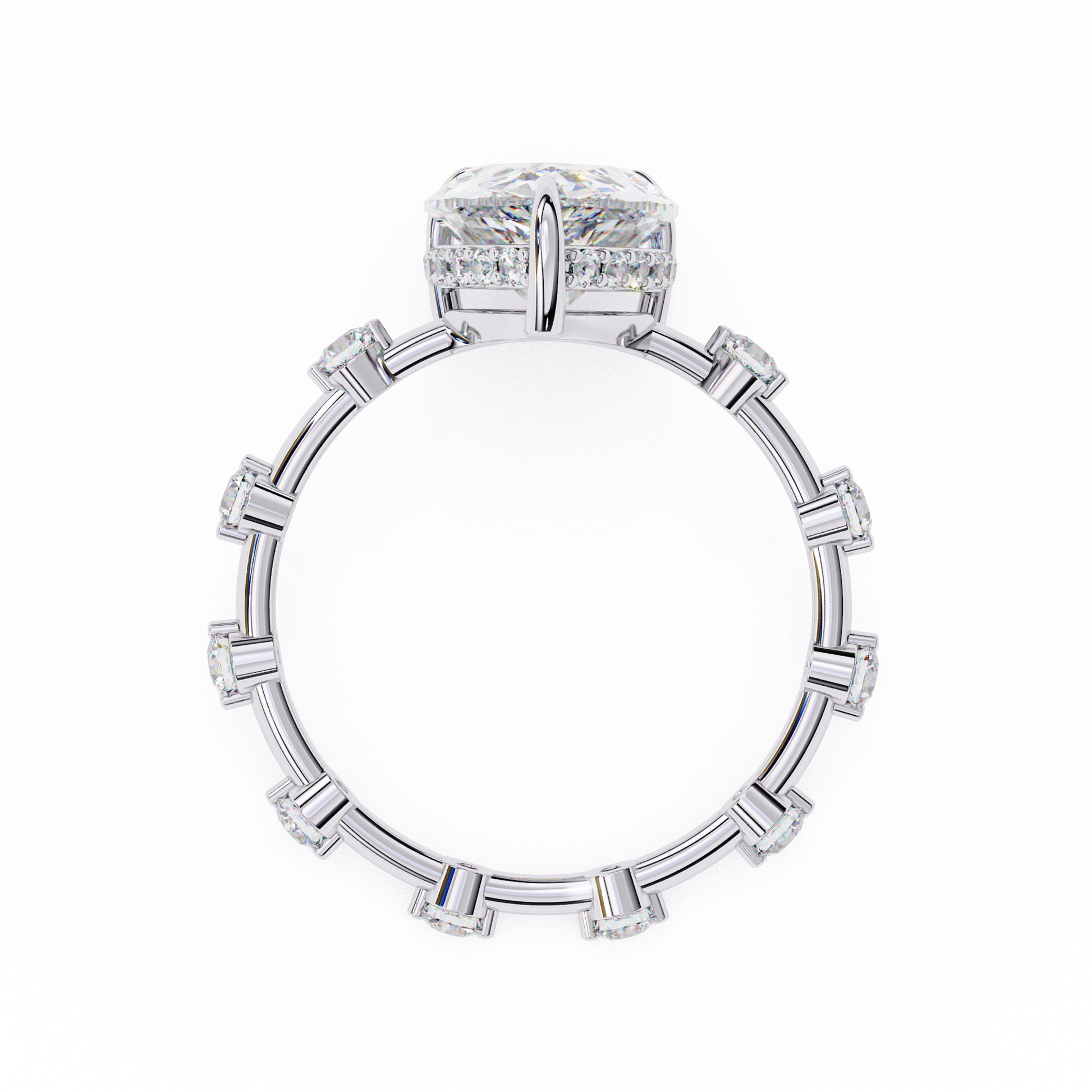 White Gold / Moissanite, White Gold / Lab Grown, 925 Silver / Moissanite, 925 Silver / Lab Grown