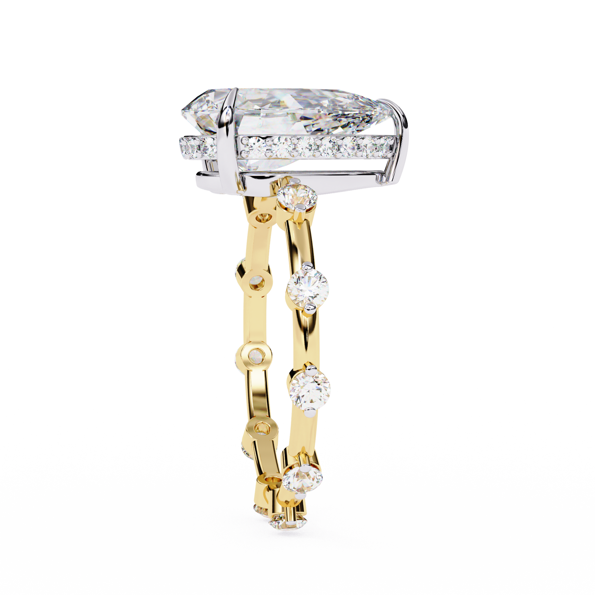 Yellow Gold / Moissanite, Yellow Gold / Lab Grown