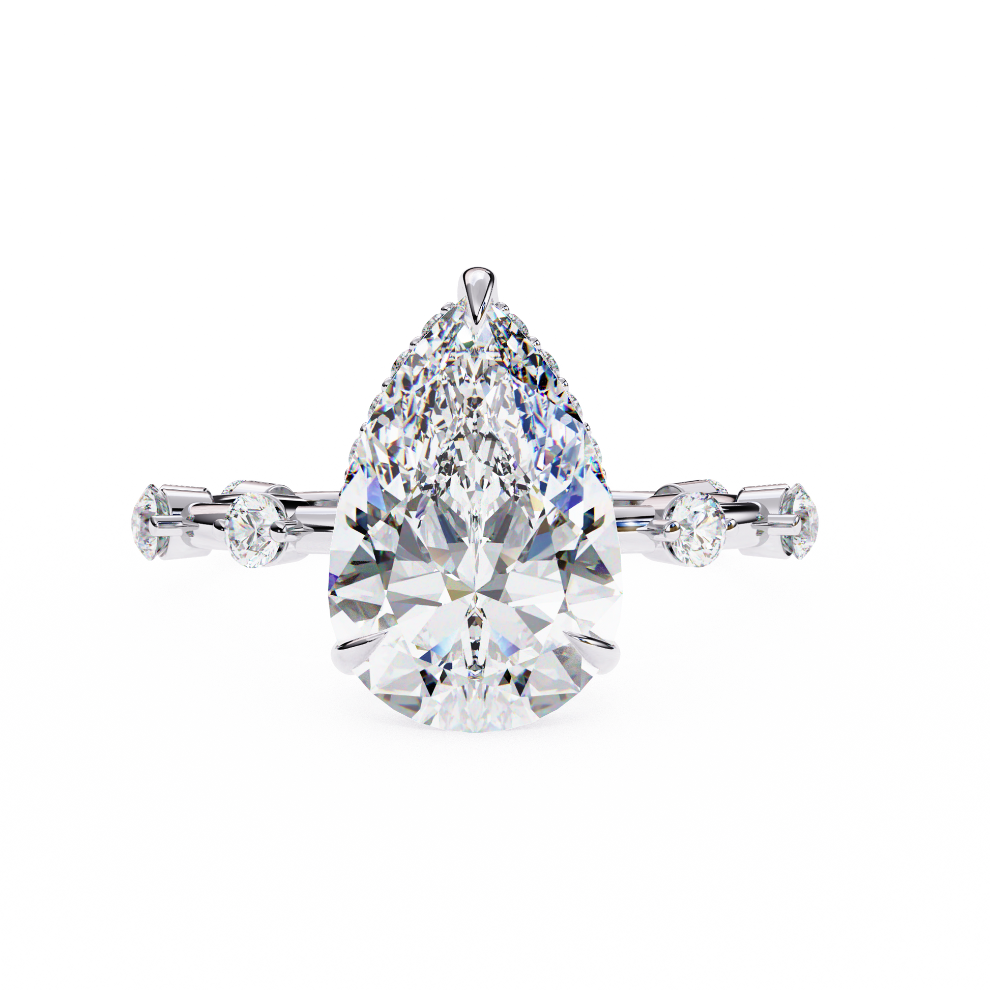 White Gold / Moissanite, White Gold / Lab Grown, 925 Silver / Moissanite, 925 Silver / Lab Grown