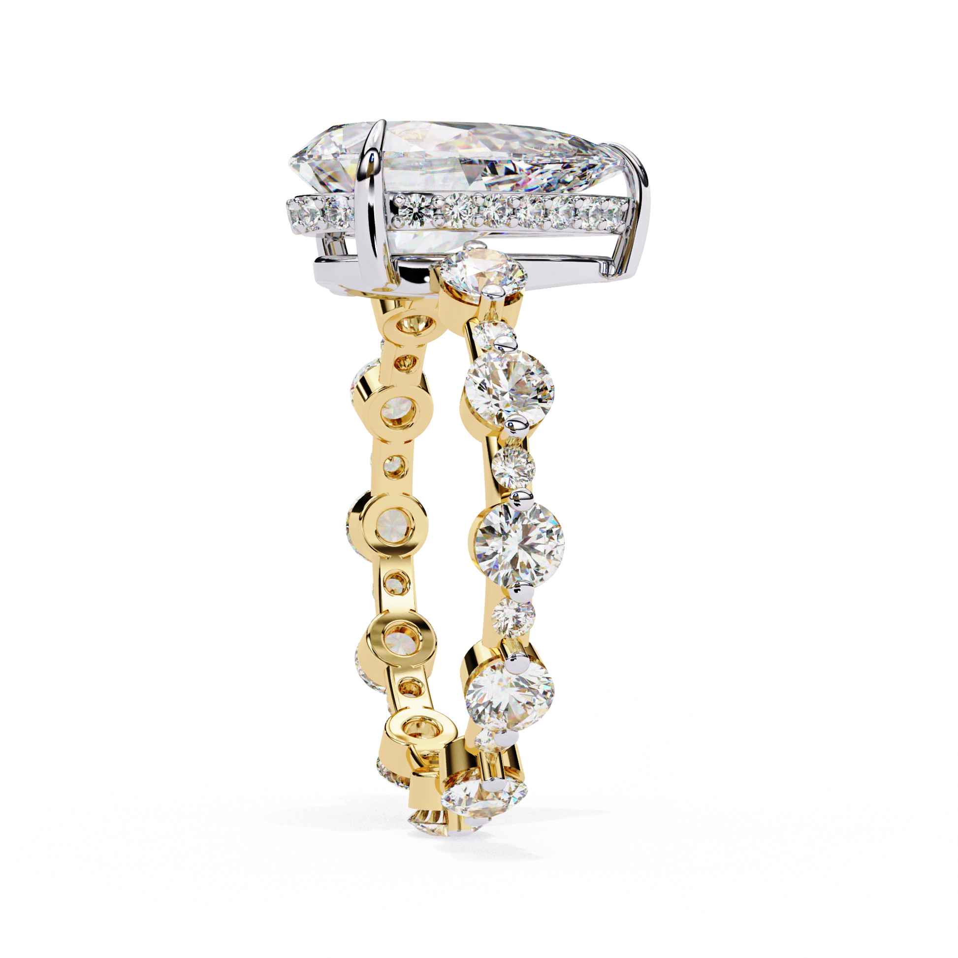 Yellow Gold / Moissanite, Yellow Gold / Lab Grown