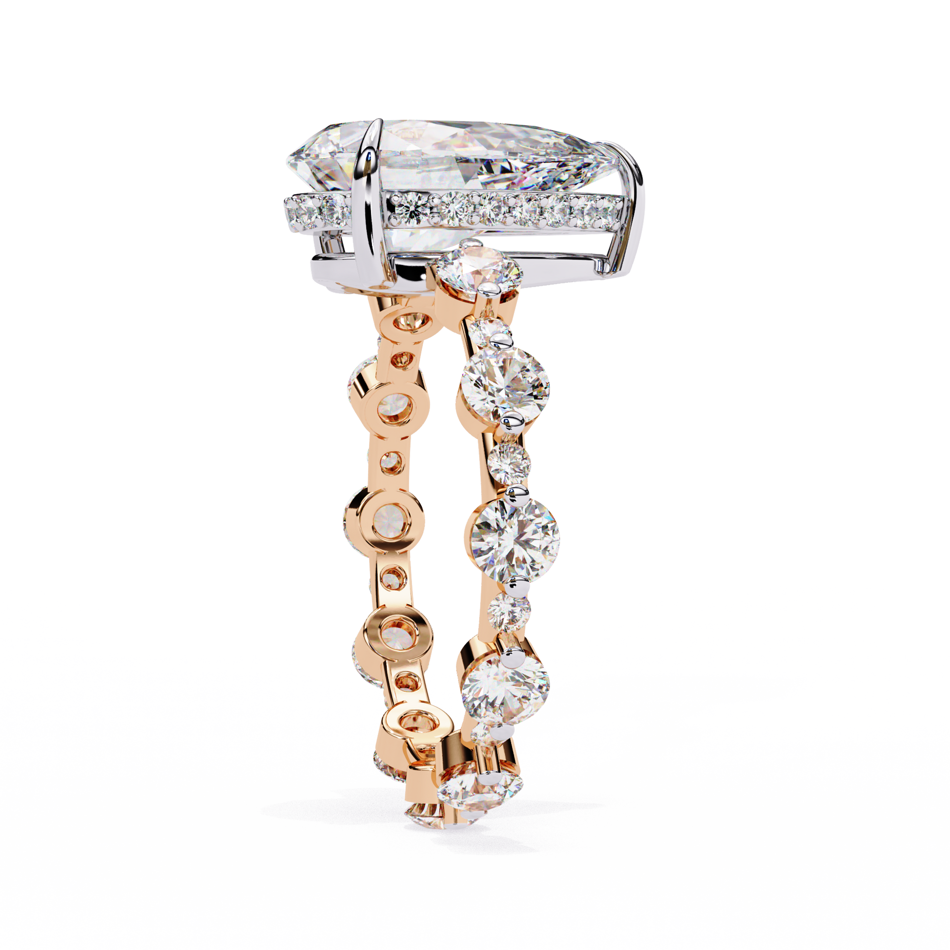 Rose Gold / Moissanite, Rose Gold / Lab Grown