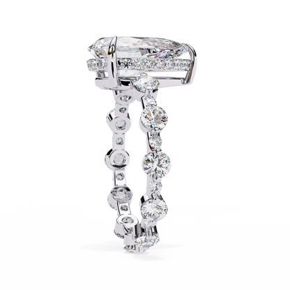 White Gold / Moissanite, White Gold / Lab Grown, 925 Silver / Moissanite, 925 Silver / Lab Grown