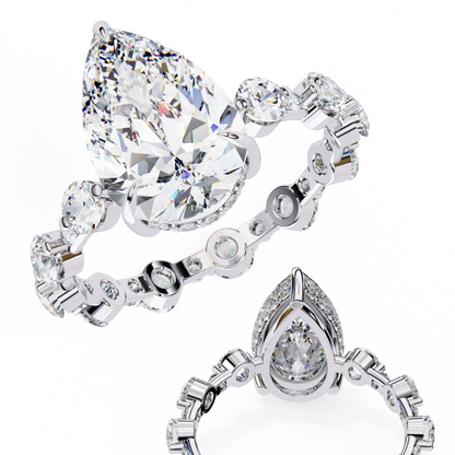 White Gold / Moissanite, White Gold / Lab Grown, 925 Silver / Moissanite, 925 Silver / Lab Grown