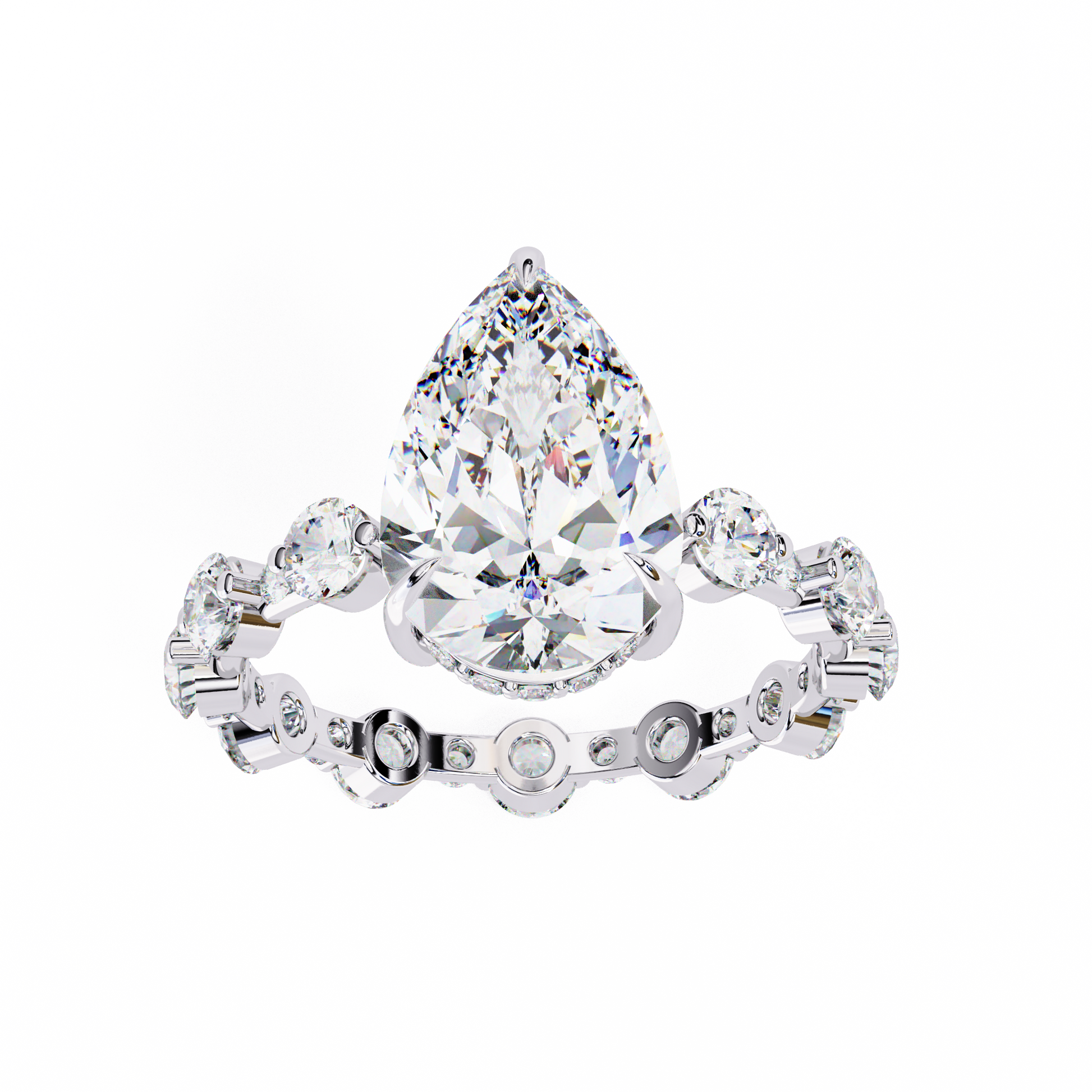 White Gold / Moissanite, White Gold / Lab Grown, 925 Silver / Moissanite, 925 Silver / Lab Grown