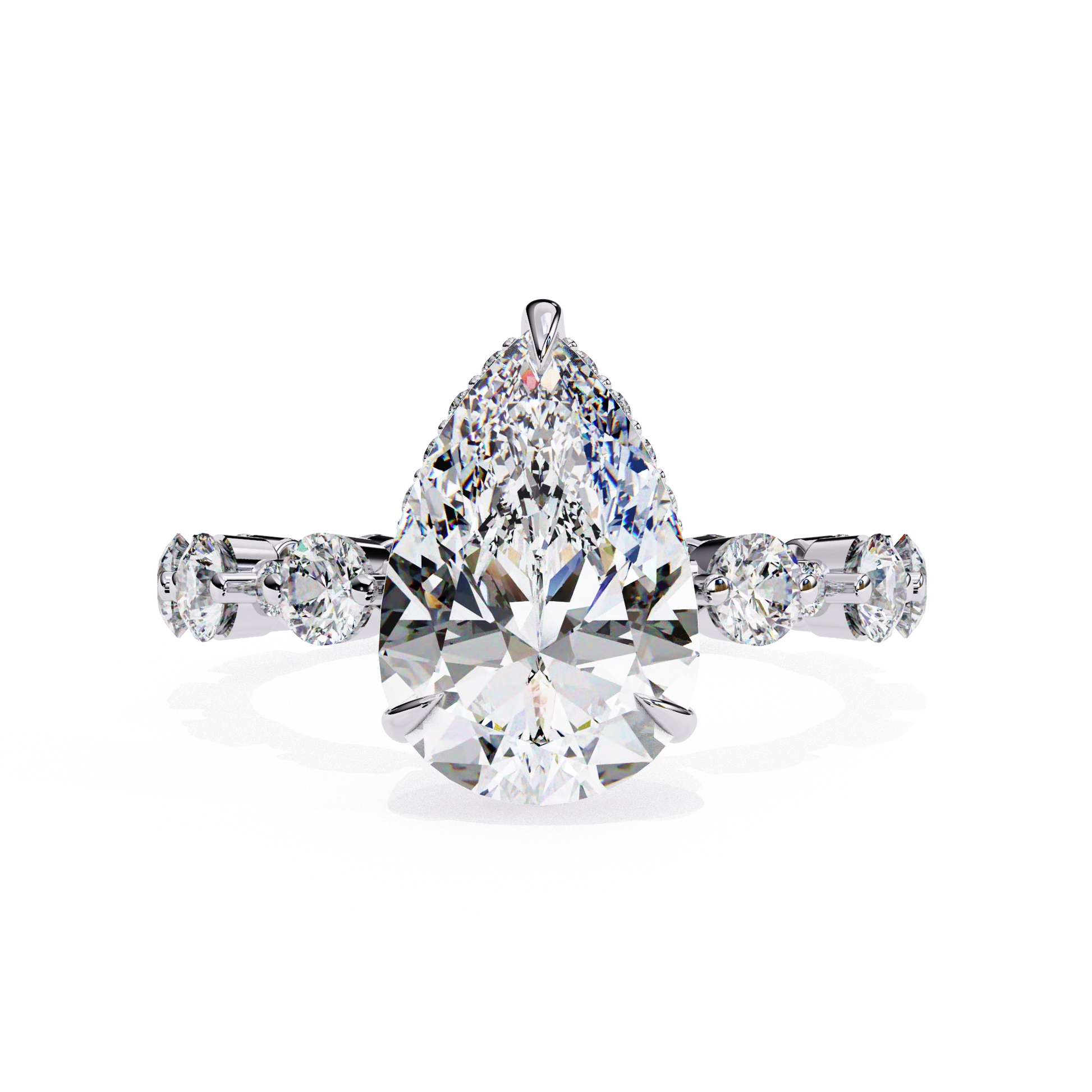 White Gold / Moissanite, White Gold / Lab Grown, 925 Silver / Moissanite, 925 Silver / Lab Grown