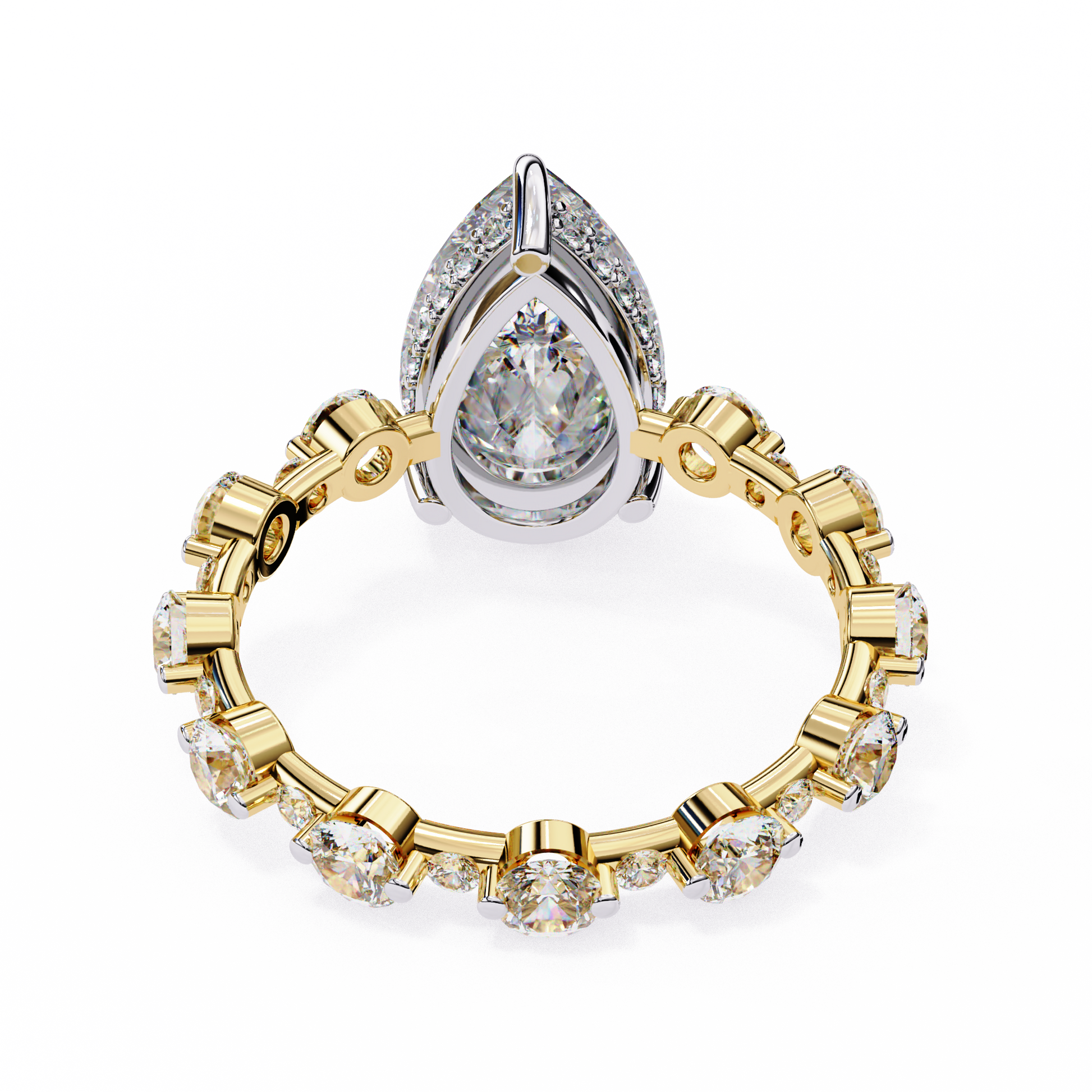 Yellow Gold / Moissanite, Yellow Gold / Lab Grown