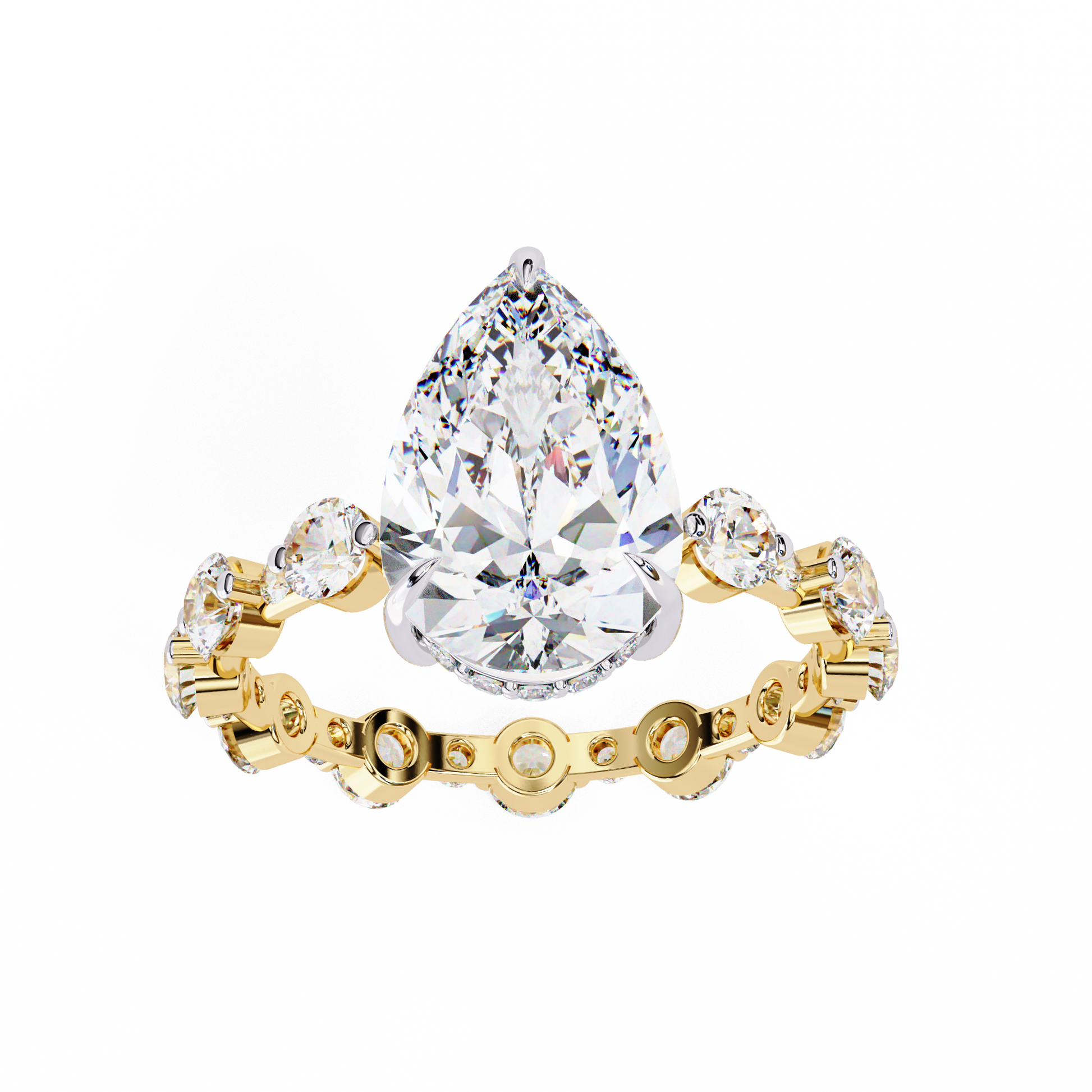 Yellow Gold / Moissanite, Yellow Gold / Lab Grown