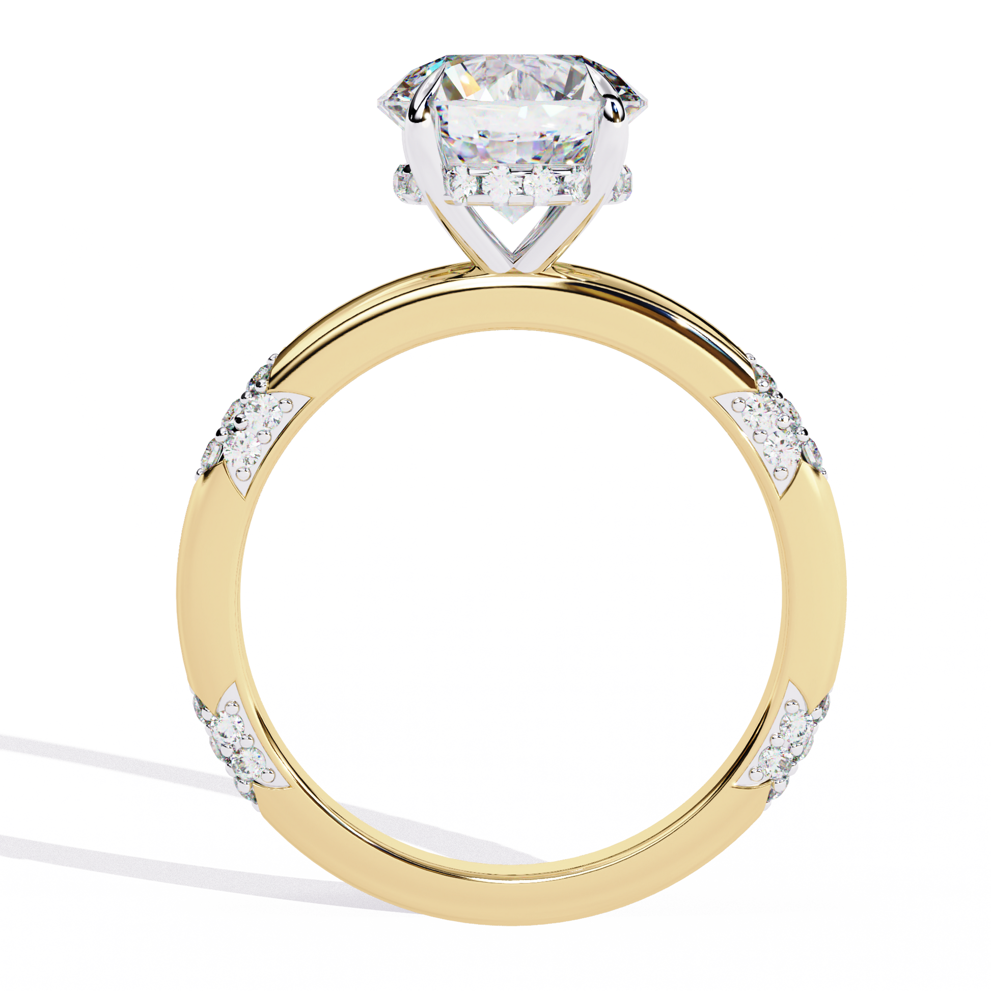 Yellow Gold / Moissanite, Yellow Gold / Lab Grown