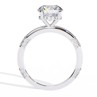 White Gold / Moissanite, White Gold / Lab Grown