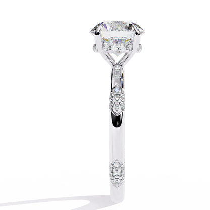 White Gold / Moissanite, White Gold / Lab Grown