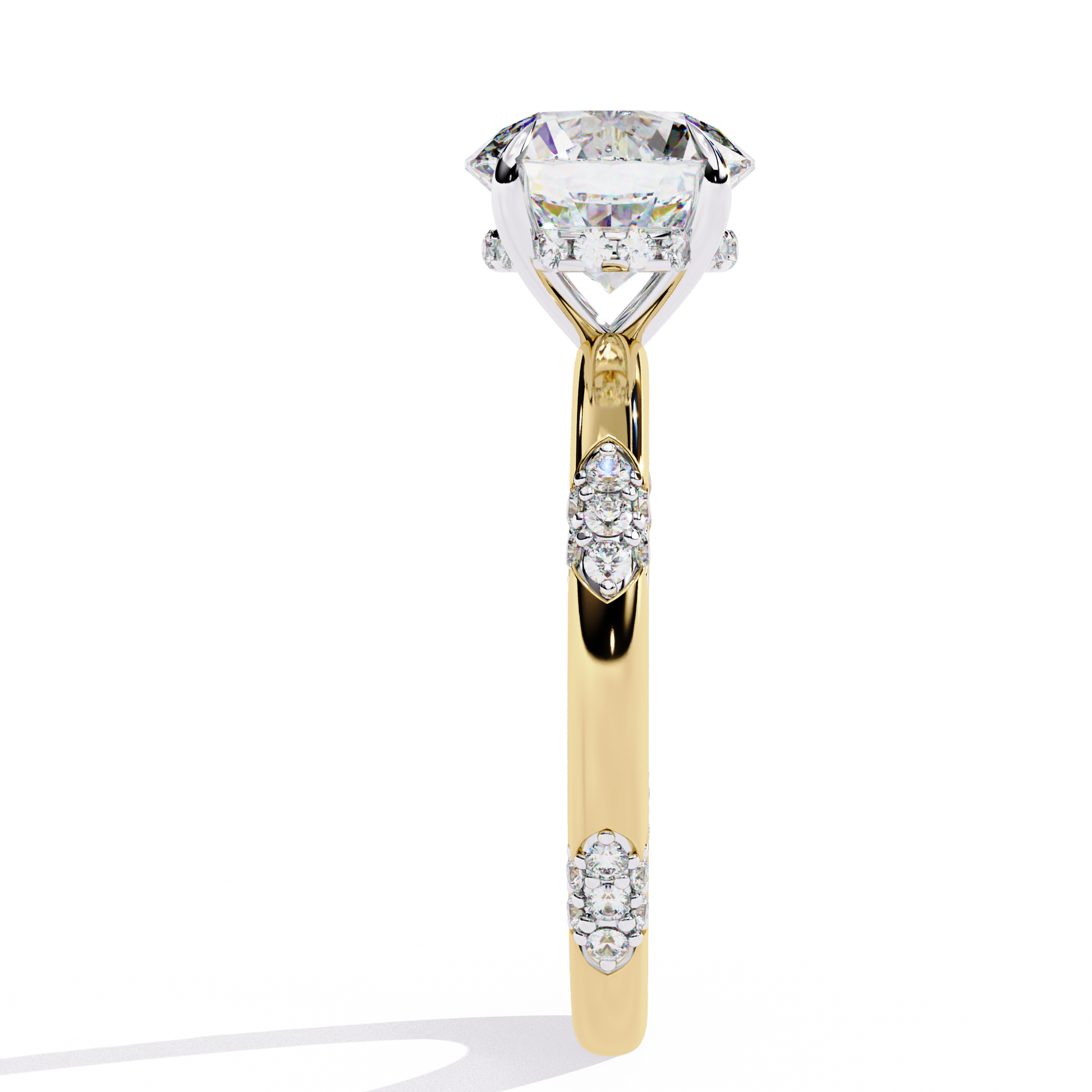 Yellow Gold / Moissanite, Yellow Gold / Lab Grown
