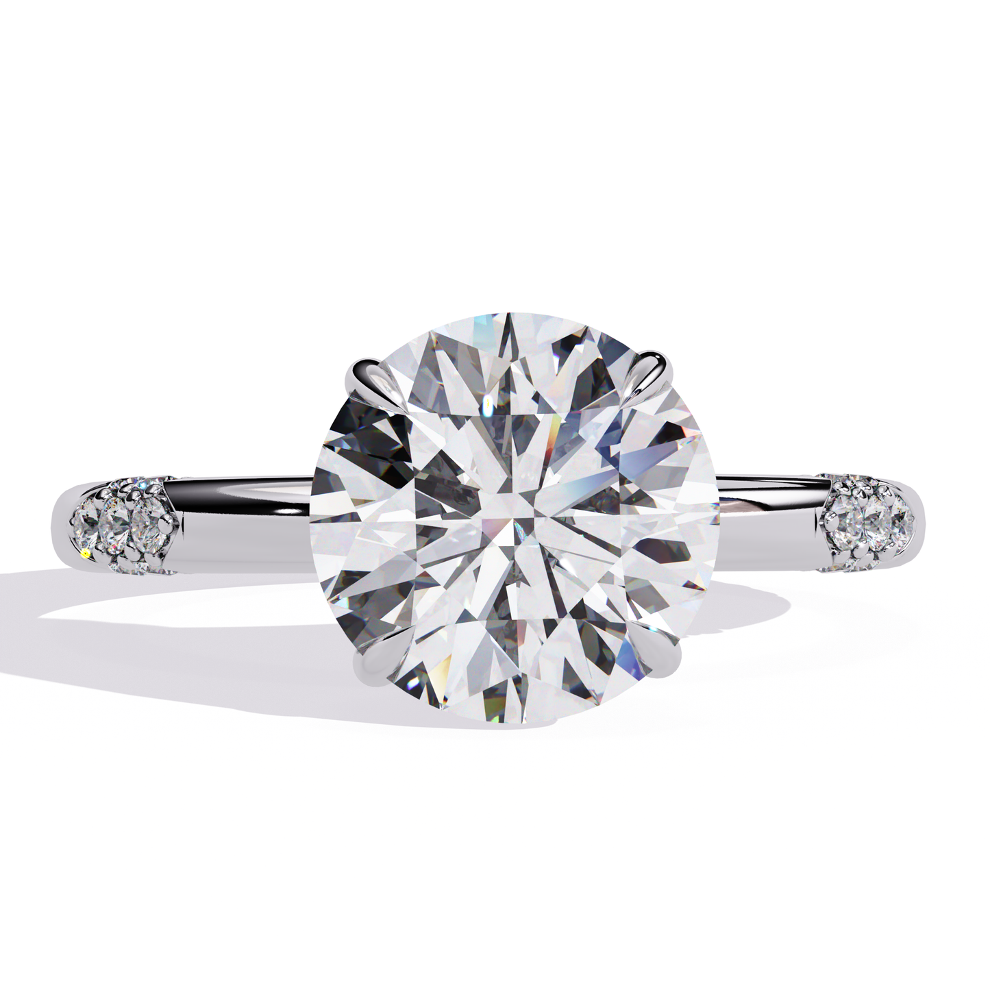 white gold / moissanite, white gold / lab grown