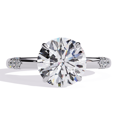 White Gold / Moissanite, White Gold / Lab Grown