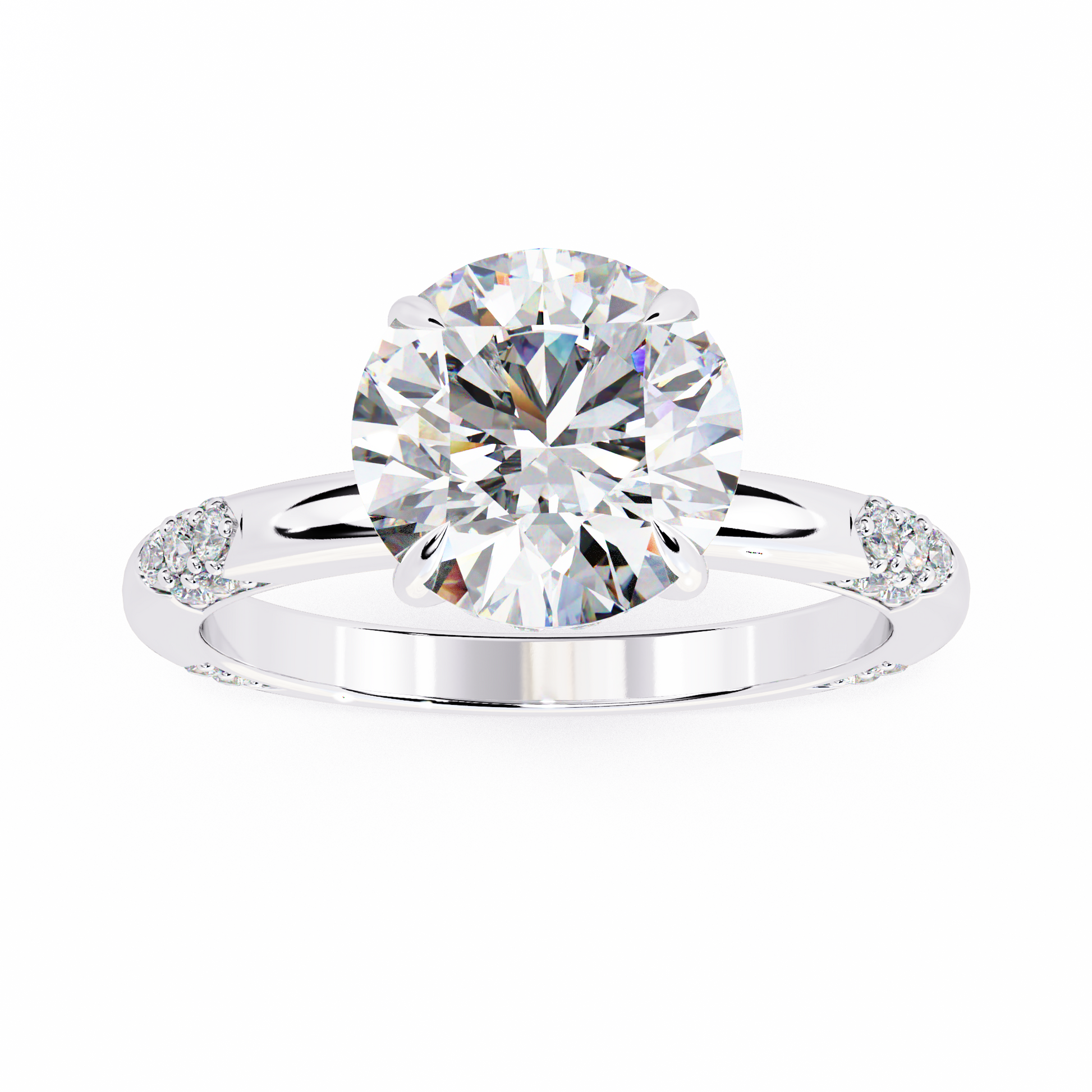 White Gold / Moissanite, White Gold / Lab Grown