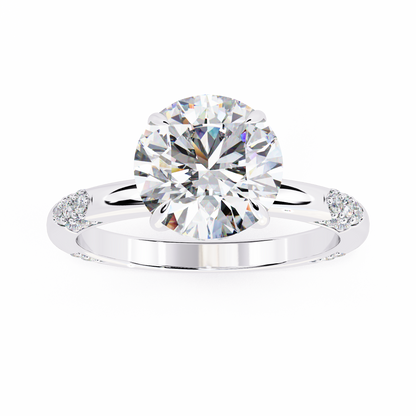 White Gold / Moissanite, White Gold / Lab Grown