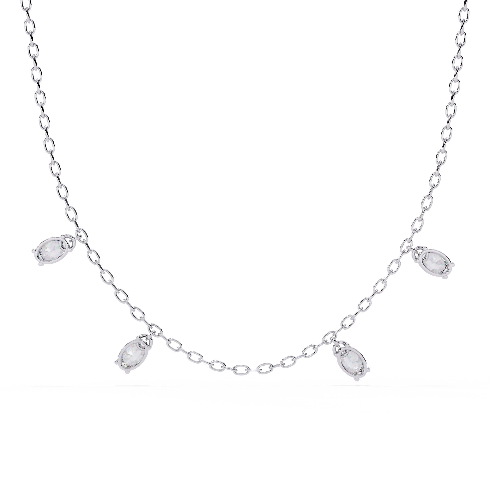 White Gold / Moissanite, White Gold / Lab Grown