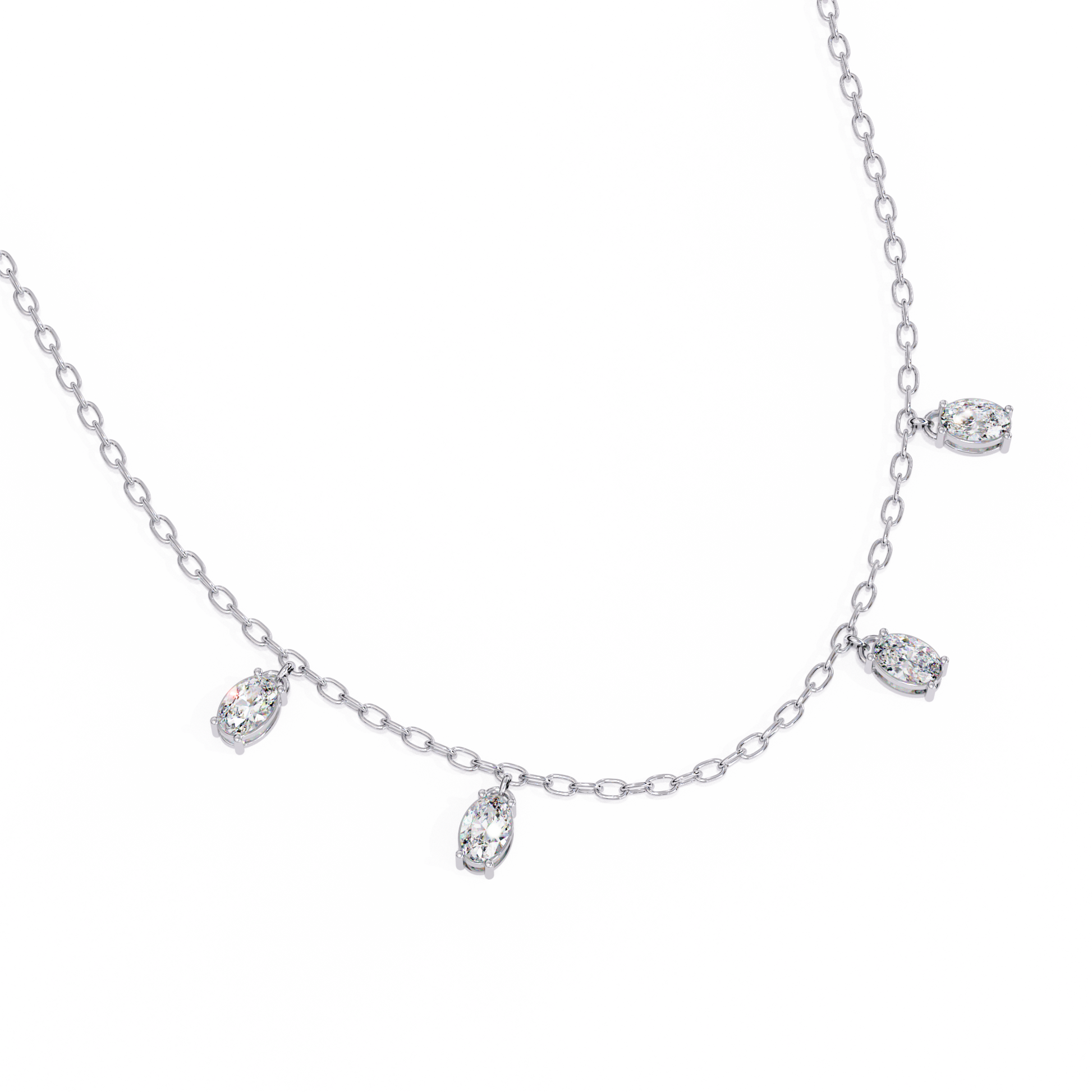 White Gold / Moissanite, White Gold / Lab Grown