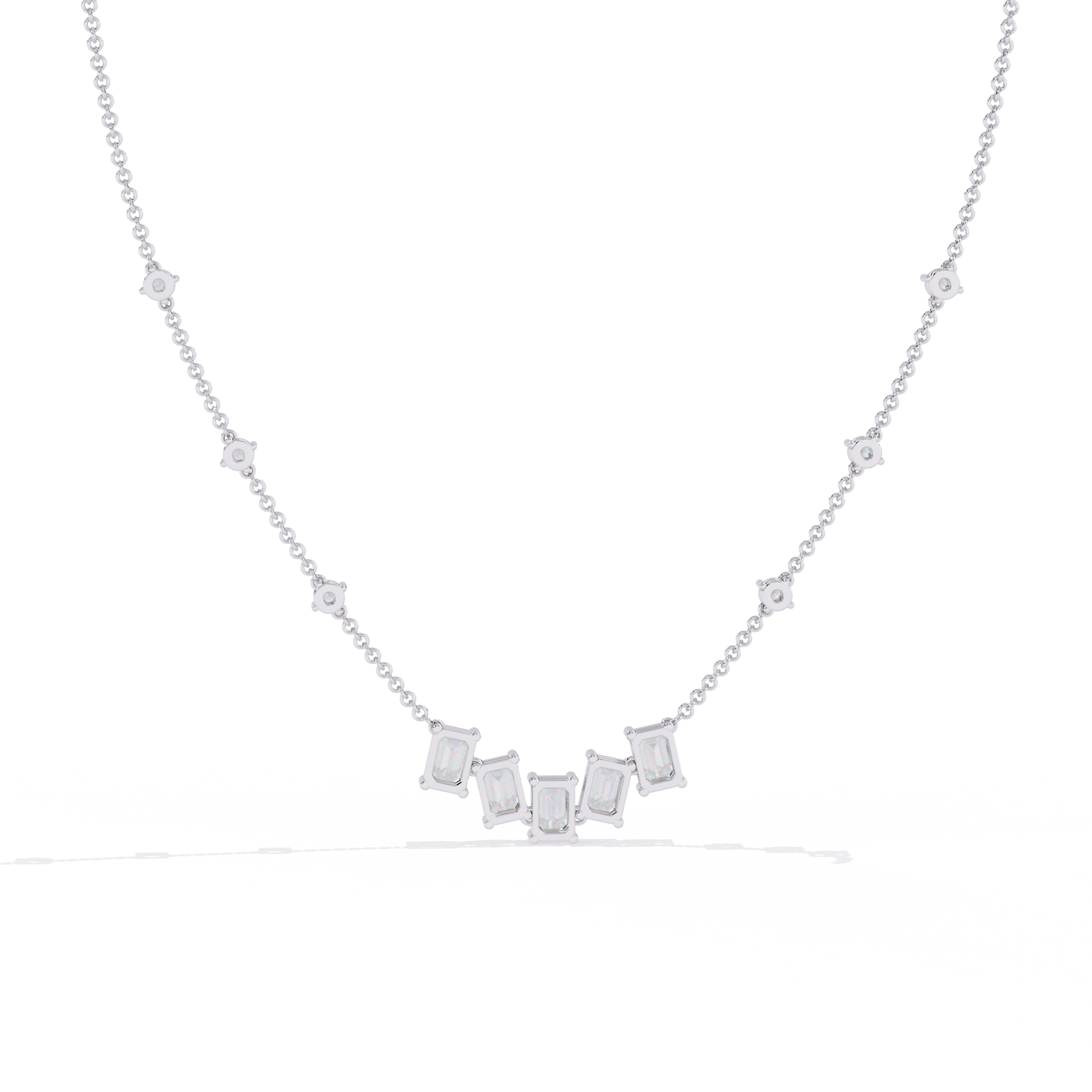 White Gold / Moissanite, White Gold / Lab Grown