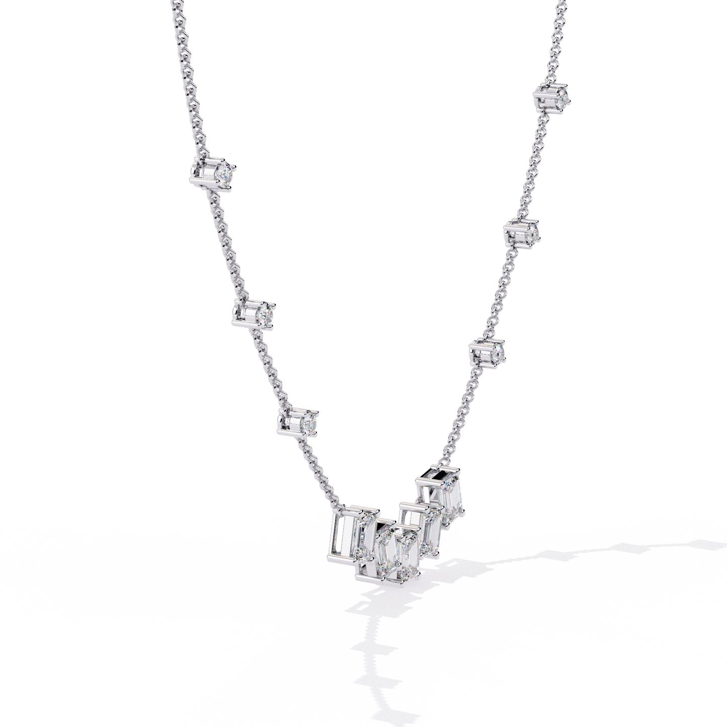white gold / moissanite, white gold / lab grown