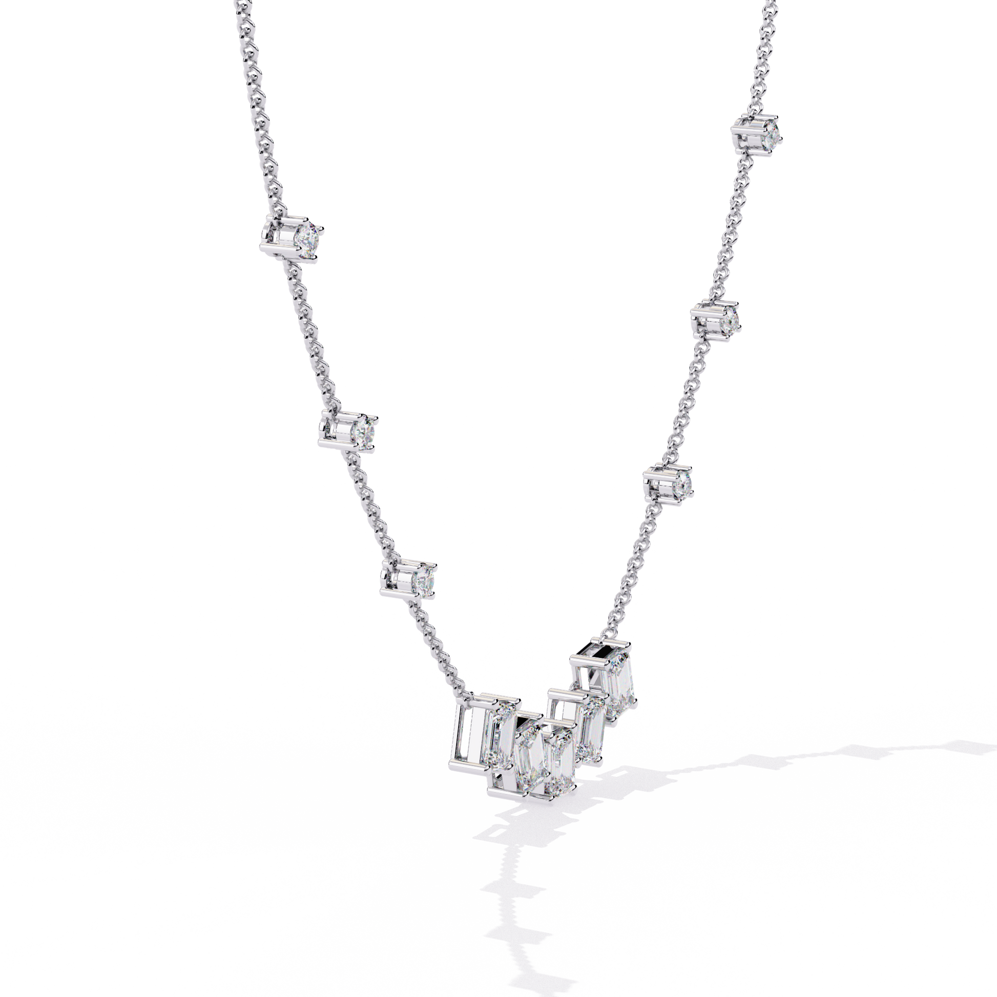 White Gold / Moissanite, White Gold / Lab Grown